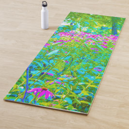 Esterilla De Yoga El impresionante paisaje del jardín azul Aqua