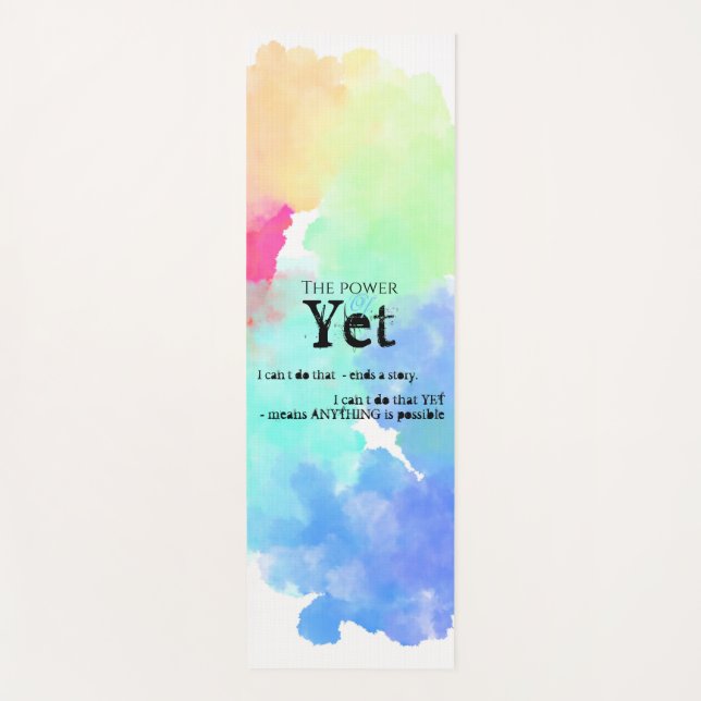 Esterilla De Yoga El poder de la nube todavía arcoiris motivacional (Anverso)