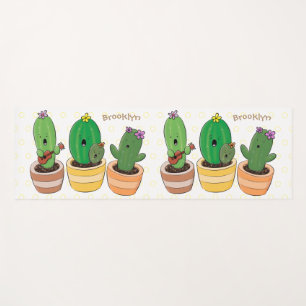 Esterilla De Yoga El trío de cactus lindo canto ilustracion personal
