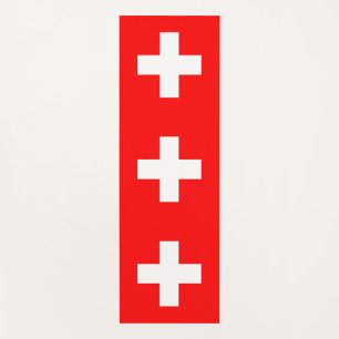 Esterilla De Yoga El yoga patriótico compite con la bandera de Suiza