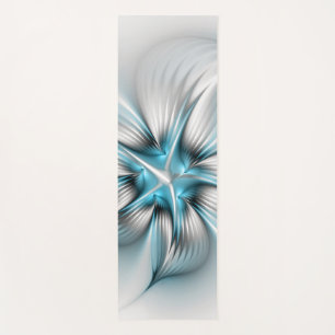 Esterilla De Yoga Elegancia floral arte contemporáneo abstracto azul