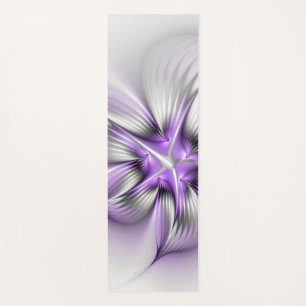 Esterilla De Yoga Elegancia floral arte contemporáneo abstracto viol