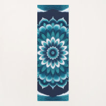 Elegante Alfombra de Yoga con Mandala de Ola Oceán