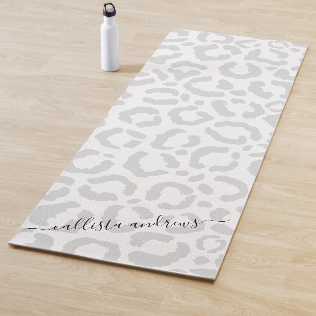 Esterilla De Yoga Elegante animal de leopardo gris blanco (In situ)
