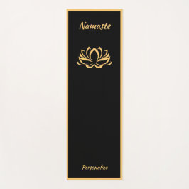 Esterilla De Yoga Elegante Black Gold Lotus Flor Zen Yoga Namaste