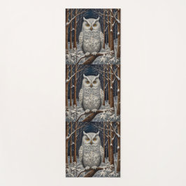 Esterilla De Yoga Elegante bosque de invierno de búho blanco