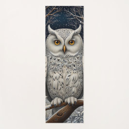 Esterilla De Yoga Elegante bosque de invierno de búho blanco