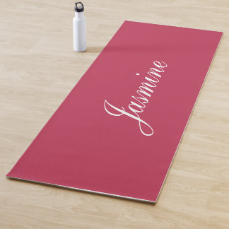 Esterilla De Yoga Elegante cerezo magenta nombre personalizado yoga 