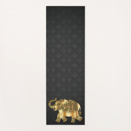 Esterilla De Yoga Elegante Damasco Elefante Paisley Dorado