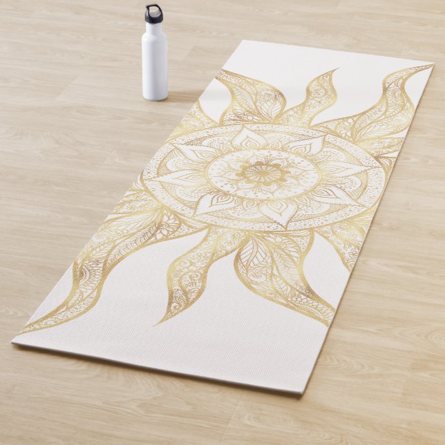 Esterilla De Yoga Elegante Diseño de Mandala Gold Sun (In situ)