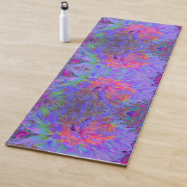 Esterilla De Yoga Elegante Flor de Dalia Decorativa Psicodélica