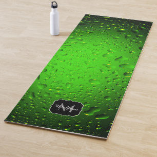 Esterilla De Yoga Elegante Guay Gotas de agua verde Monograma