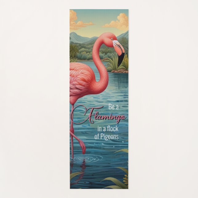 Esterilla De Yoga Elegante laguna tropical flamingo rosa (Anverso)