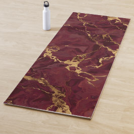 Esterilla De Yoga Elegante lujo mármol burgundy oro