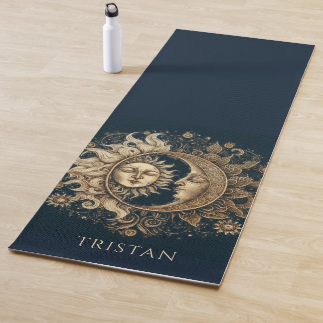 Esterilla De Yoga Elegante luna de oro celestial personalizada (In situ)