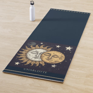 Esterilla De Yoga Elegante luna de sol celeste personalizada