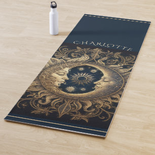Esterilla De Yoga Elegante luna de sol celeste personalizada