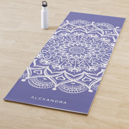 Esterilla De Yoga Elegante Mandala blanca púrpura del Boho personali