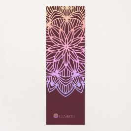 Esterilla De Yoga Elegante Mandala Pluma Rosa Personalizada (1 cara)