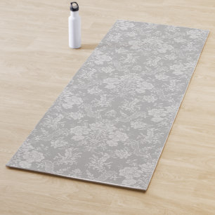 Esterilla De Yoga Elegante Moda romántica floral Damasco-gris