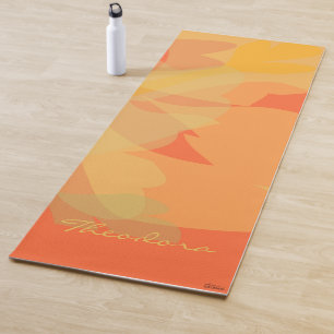 Esterilla De Yoga Elegante Naranja de oro Abstract Floral