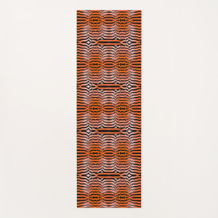Esterilla De Yoga Elegante Naranja psicodélico de piel de tigre negr