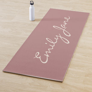 Esterilla De Yoga Elegante nombre de guión manuscrito Rosa personali