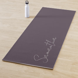 Esterilla De Yoga Elegante Nombre Personalizado Purple Taupe