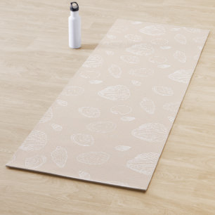 Esterilla De Yoga Elegante Patrón Beige De Las Agujas Blancas
