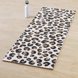 Esterilla De Yoga Elegante patrón de leopardo Purpurina dorado
