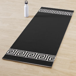 Esterilla De Yoga Elegante patrón griego sobre negro