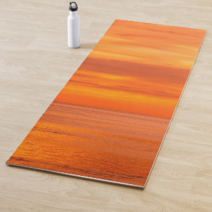 Esterilla De Yoga Elegante plantilla Naranja rojo nubes cielo del ma