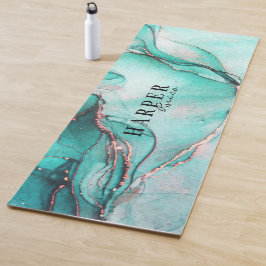 Esterilla De Yoga Elegante Purpurina Azul Nombre personalizado Yoga 