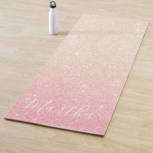 Esterilla De Yoga Elegante purpurina de oro rosa de gradiente de gra