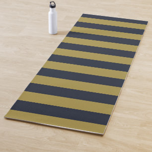 Esterilla De Yoga Elegante rayas verticales de oro y marina azul
