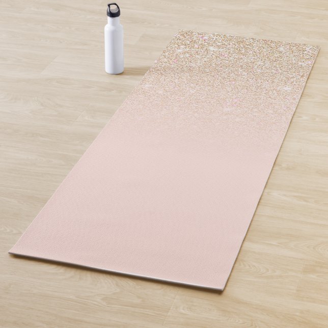 Esterilla De Yoga Elegante Rosa Oro Purpurina Rosa Ombre (In situ)