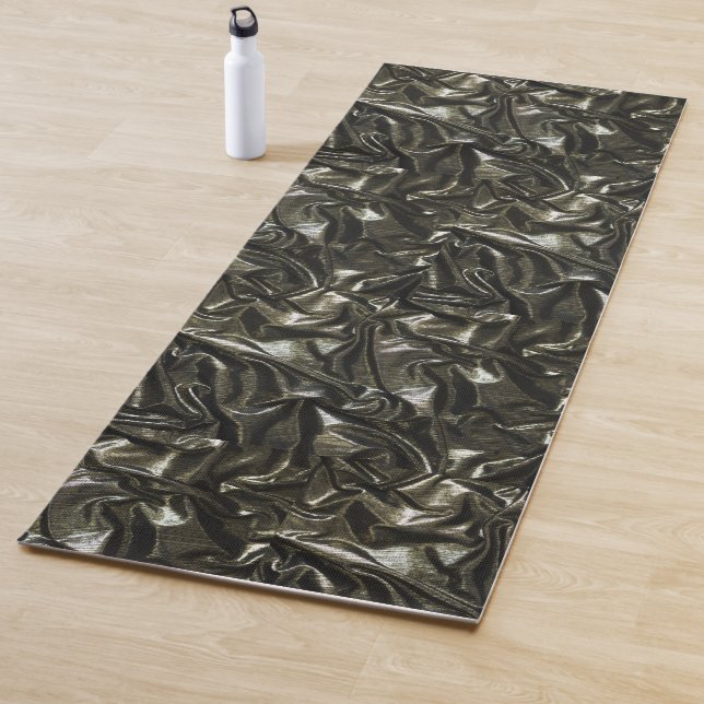 Esterilla De Yoga Elegante satén negro apariencia yoga mate (In situ)