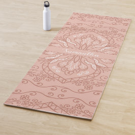 Esterilla De Yoga Elegante Terracotta Mandala Girly Monogramado