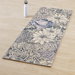 Esterilla De Yoga Elegante Vintage Abstract Fondo Floral  