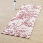 Esterilla De Yoga Elegante Vintage Francés Grabado Floral Toile-Rosa<br><div class="desc">Elegante y adornado patrón rosa y blanco vintage de jouy con flores exóticas, viñas y follaje entrelazados con guirnaldas y canastos de rosas. Este patrón se adaptó a partir de un fragmento textil francés histórico aproximadamente en 1910 en la colección Smithsonian. El patrón es de alta resolución pero no se...</div>