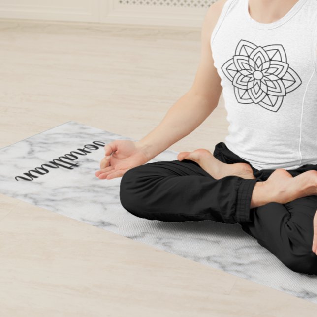 Esterilla De Yoga Elegante y personalizada Piedra de mármol blanco n (Subido por el creador)