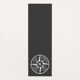 Esterilla De Yoga Emblema de la estrella de la brújula monograma bla