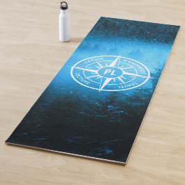 Esterilla De Yoga Emblema de la estrella de la brújula monograma nie