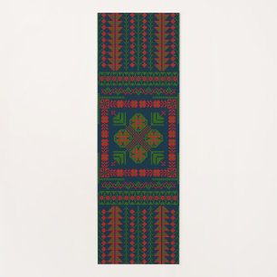 Esterilla De Yoga Embroideric palestino Tatreez color verde rojo 5 P