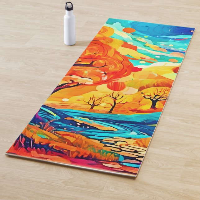 Esterilla De Yoga Encantador camino iluminado por luna de otoño (In situ)