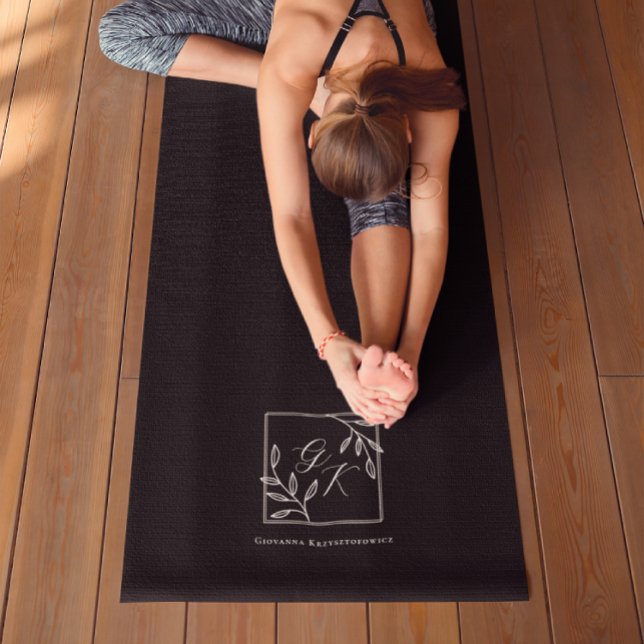Esterilla De Yoga Escudo botánico | Monograma sin tiempo de yoga (Subido por el creador)