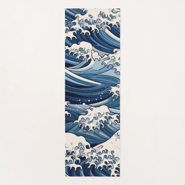 Esterilla De Yoga Escudos efímeros: Reimaginan las olas de Hokusai (Anverso)