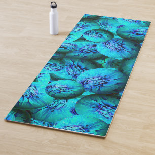 Esterilla De Yoga Esferas turquesa y azul en óptica 3D