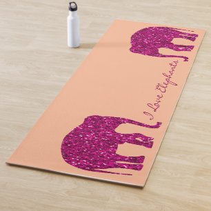 Esterilla De Yoga Espeluznante rosa rosado Elefante chispa Tu texto