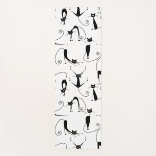 Esterilla De Yoga Espinoso patrón de gato negro